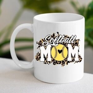 Softball Mom White Ceramic Coffee Mug
